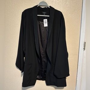 Torrid Crepe Blazer Longline Plus Size Size 6X 30 Professional‎ Black Open Front